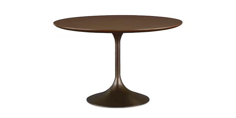 Bassett Copenhagen 60" Round Dining Table Base — Espresso Walnut Bassett Dining Table
