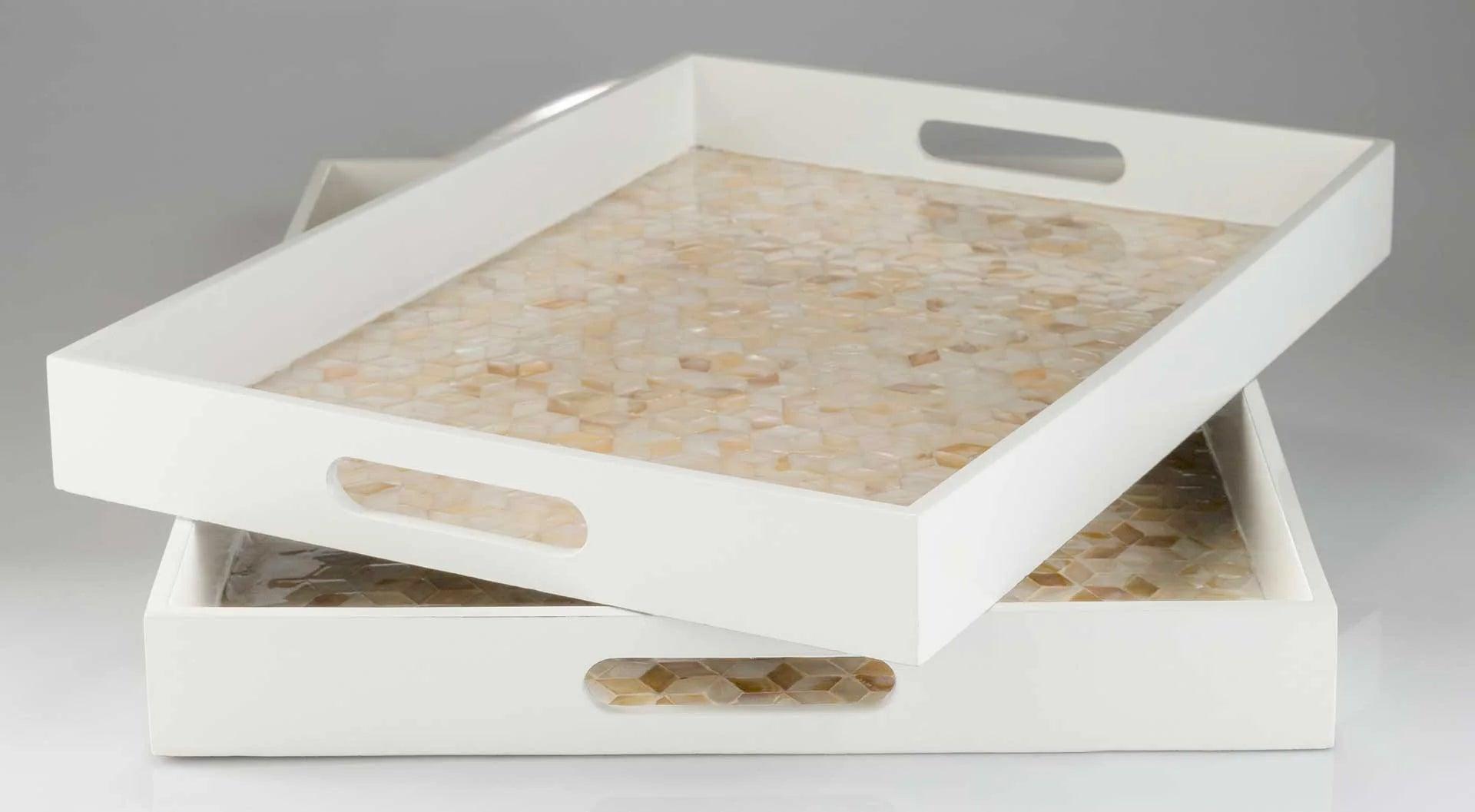 Alessandra Decorative Tray — Beige/Butter Livabliss Decorative Tray