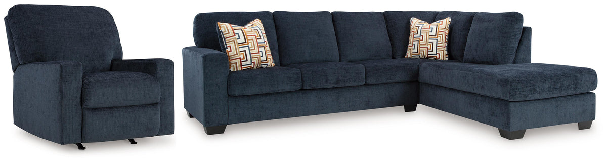Aviemore 2-Piece Sectional and Recliner — Chaise Right Signature Design by Ashley® Living Room