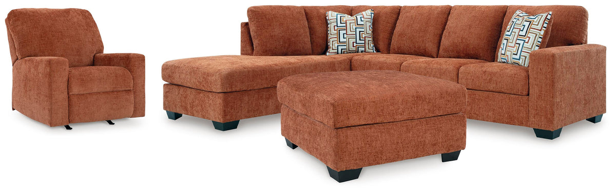Aviemore Sectional with Chaise, Recliner and Ottoman — 4 Pieces Signature Design by Ashley® Living Room