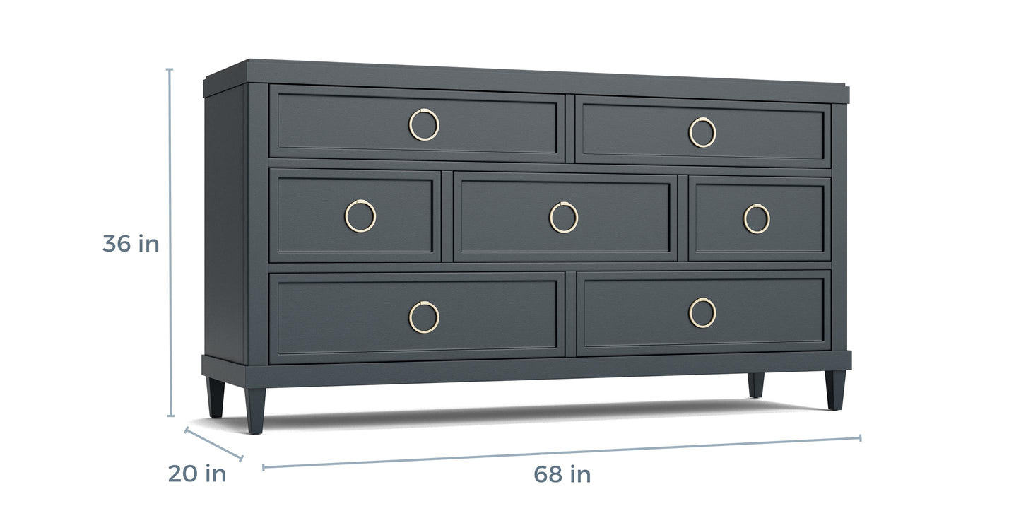 Bassett Midtown Dresser — 68 Inches, Built to Order — dimensions