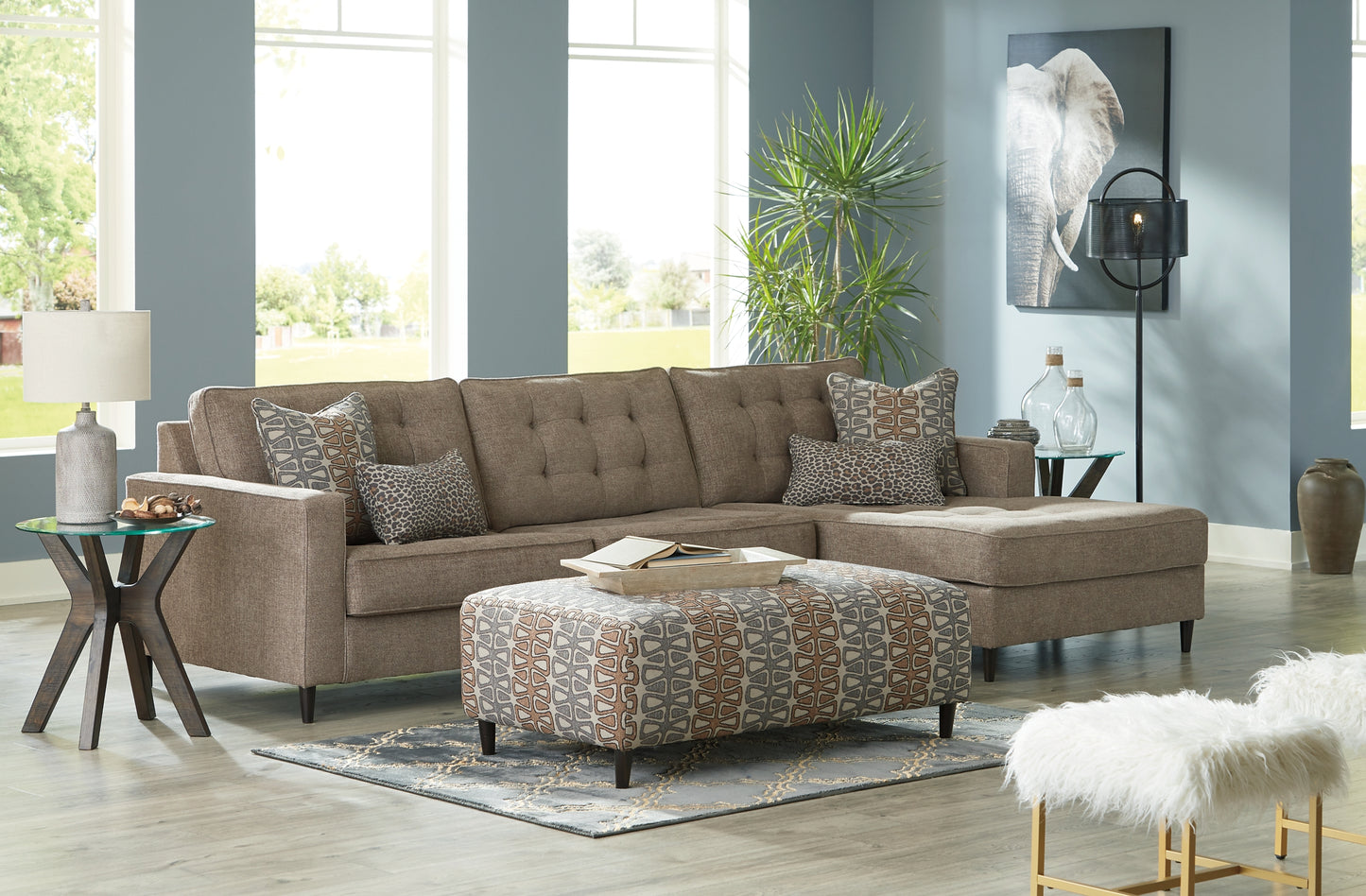 Flintshire 2-Piece Sectional with Ottoman