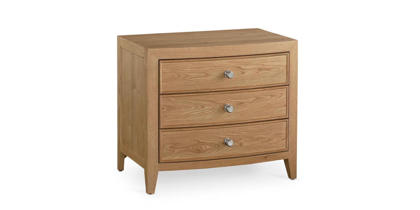 Bassett Newbury 3 Drawer Nightstand — Storage at Bedside — Natural finish