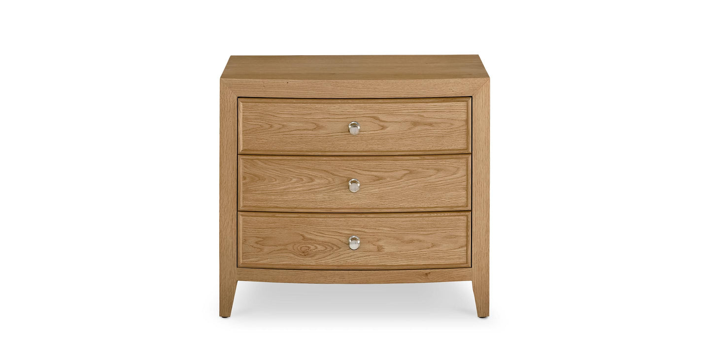 Bassett Newbury 3 Drawer Nightstand — Storage at Bedside — Natural finish