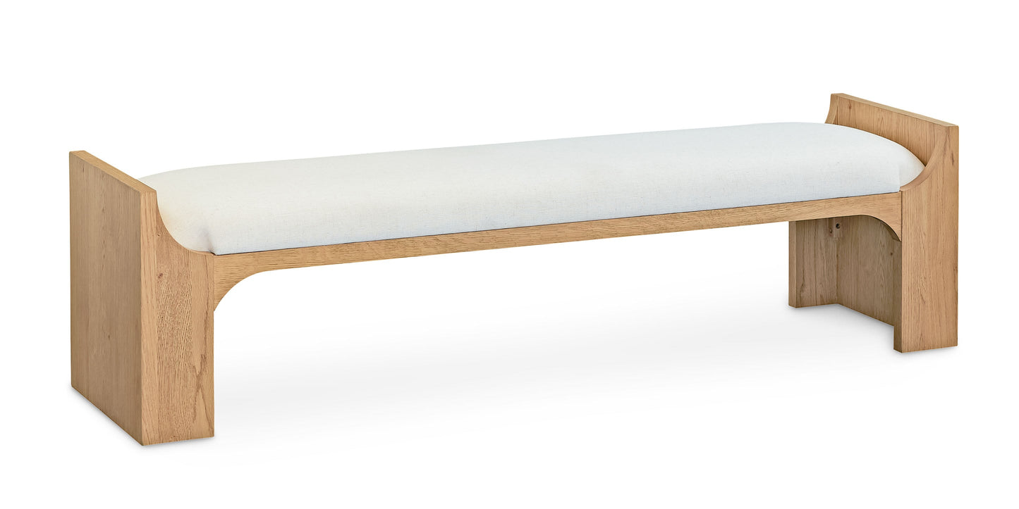 Bassett Newbury Bed Bench with Cushion — Made in the USA — Natural finish