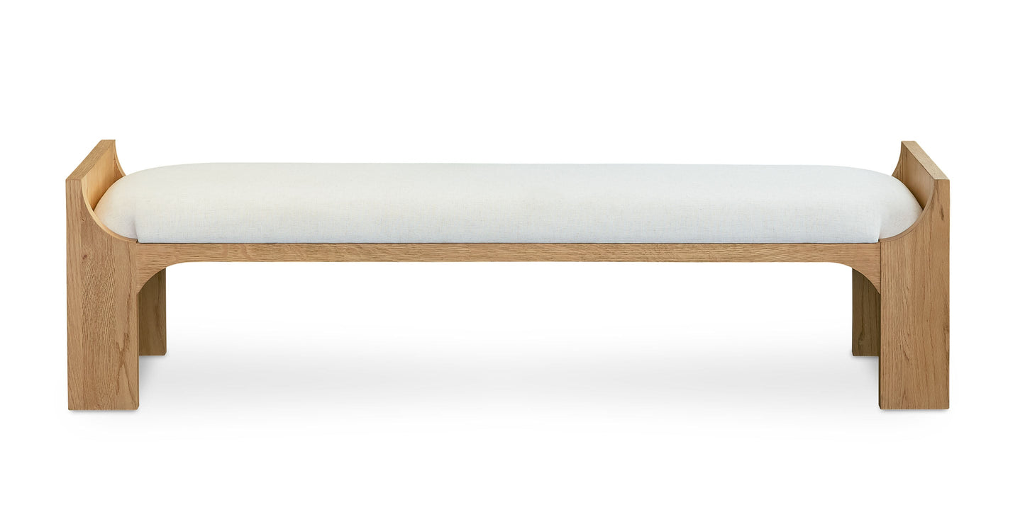 Bassett Newbury Bed Bench with Cushion — Made in the USA — Natural finish