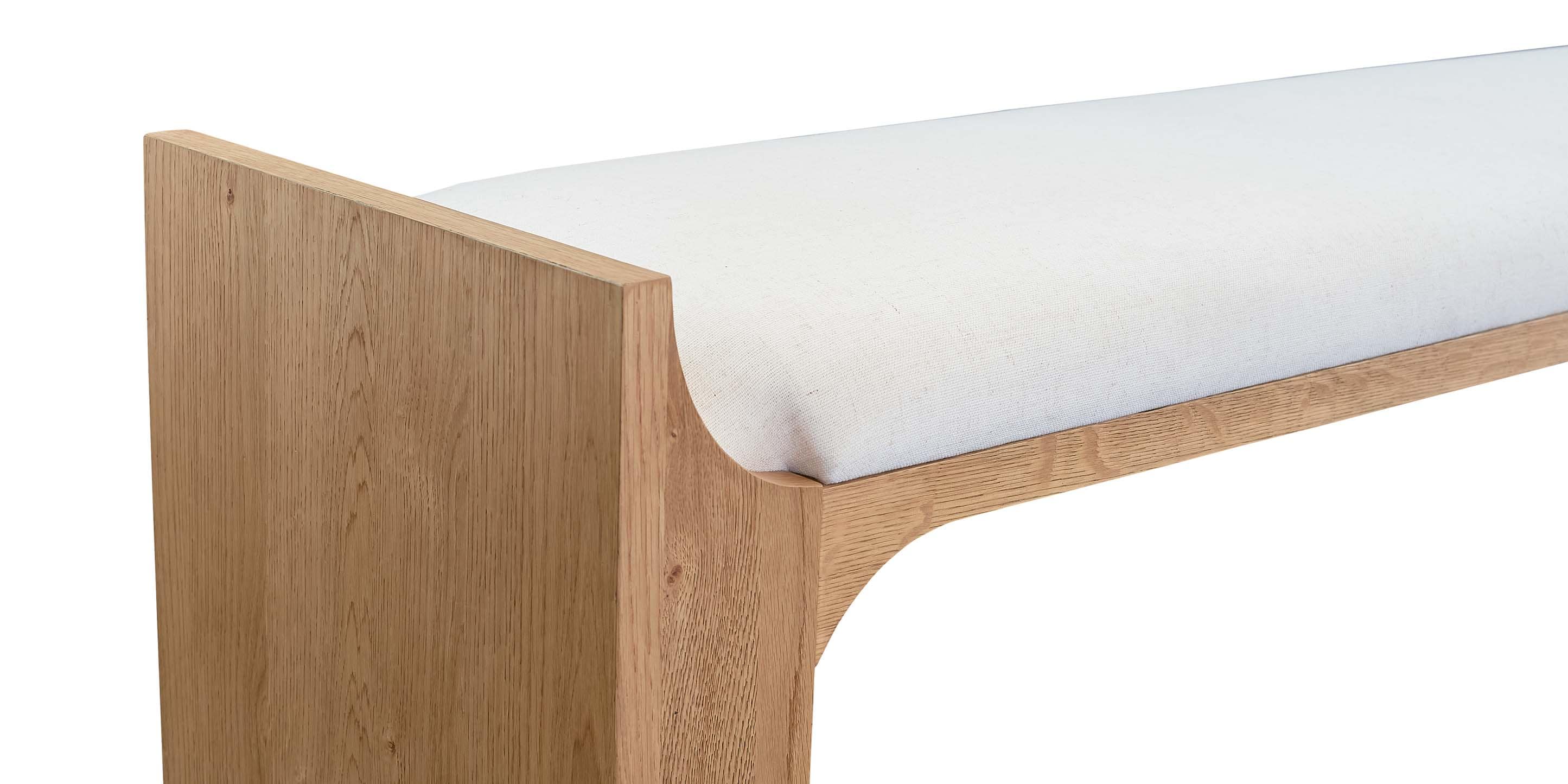 Bassett Newbury Bed Bench with Cushion — Made in the USA — Natural finish
