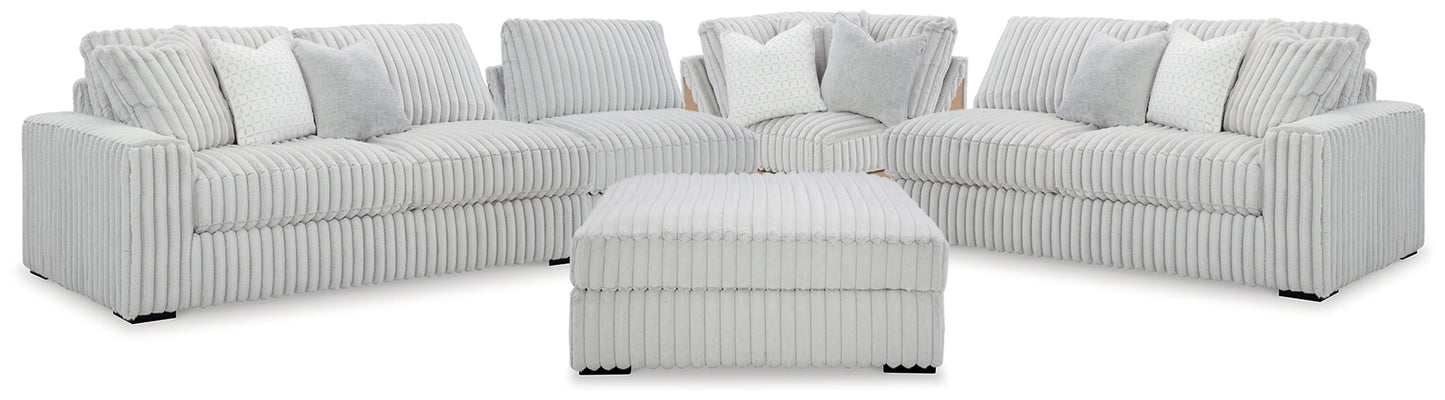 Stupendous 4-Piece Sectional and Oversized Accent Ottoman