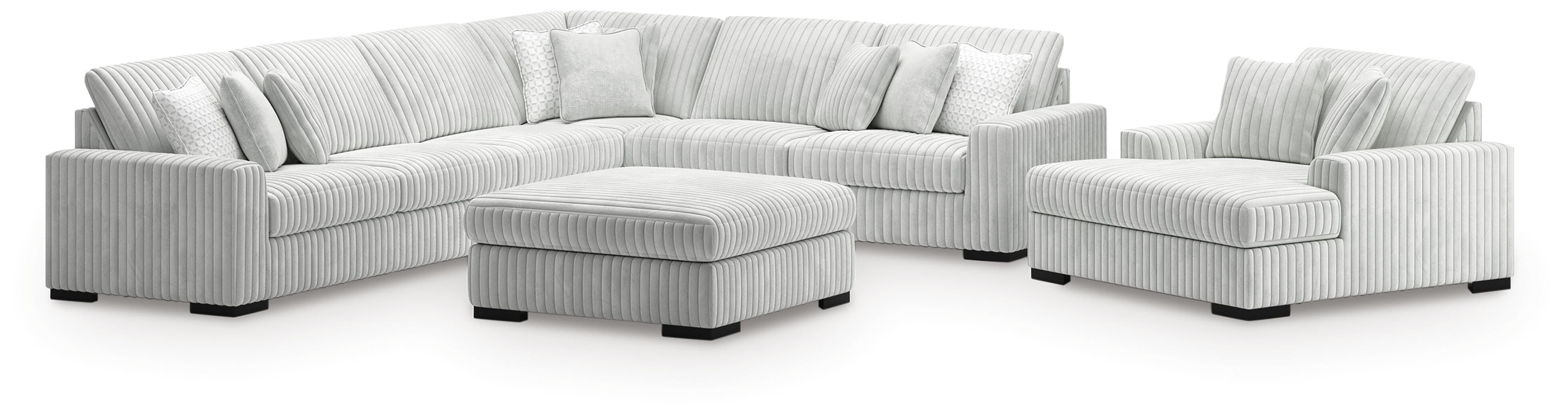 Stupendous 4-Piece Sectional, Oversized Chaise and Ottoman — Alloy Signature Design by Ashley® Living Room