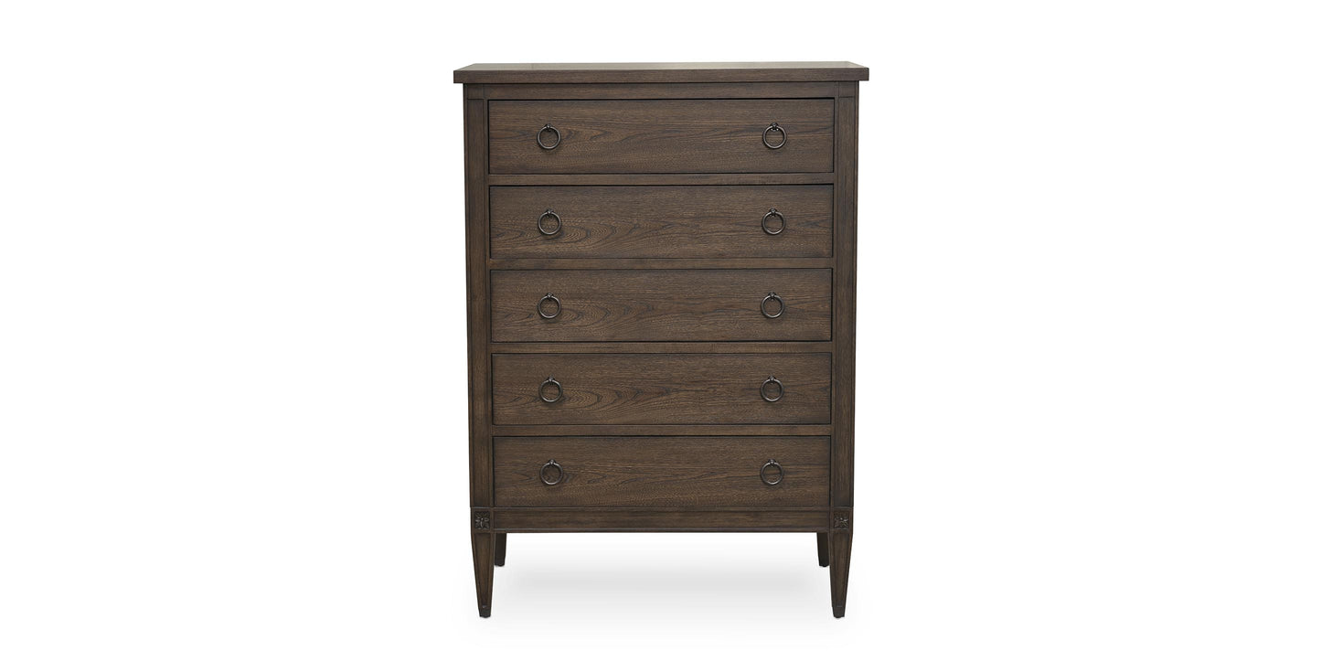 Bassett Allure 5 Drawer Chest — Vertical Bedroom Storage Bassett Chest