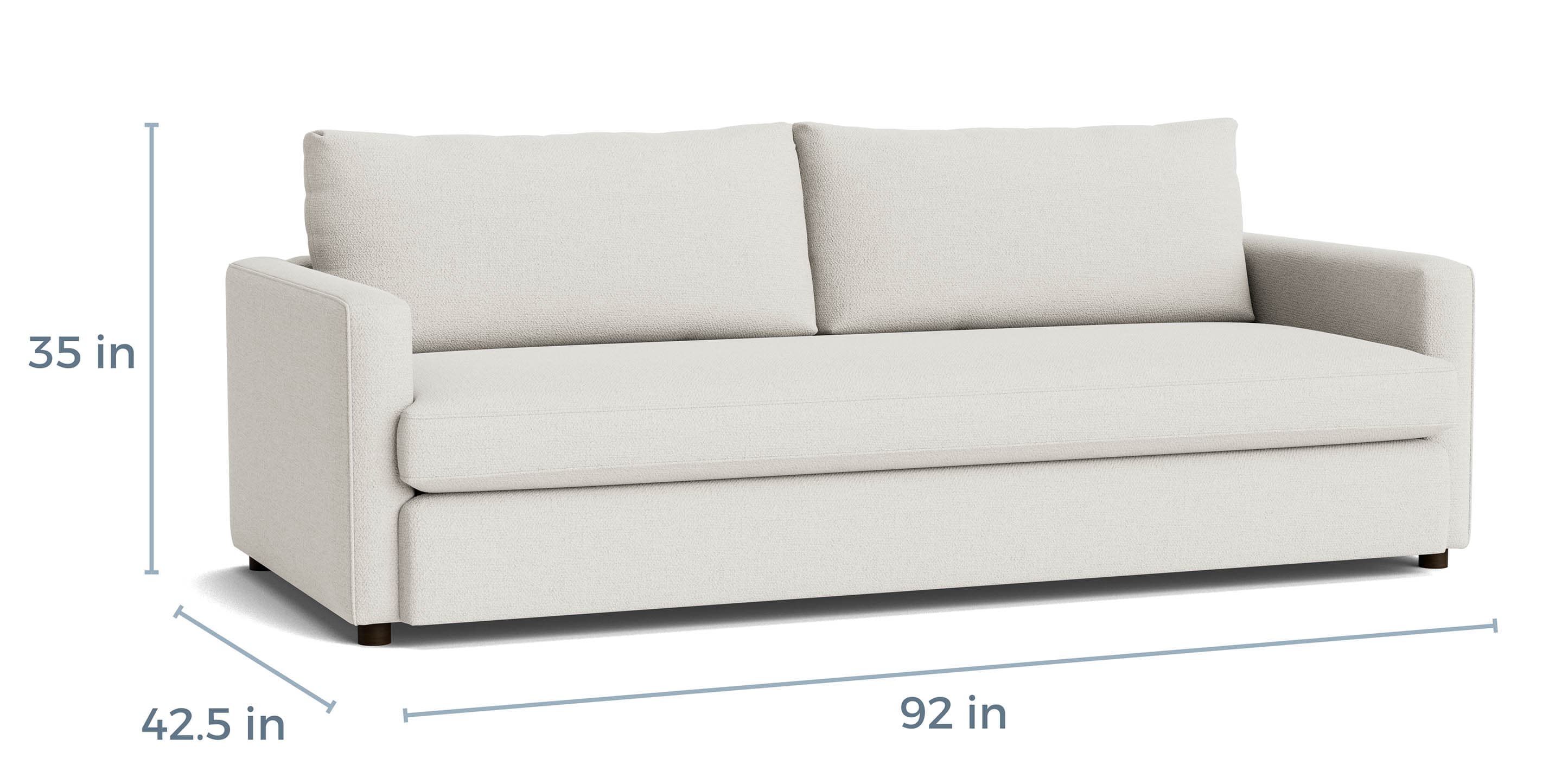 Bassett Allure Bench Seat Sofa — Custom Fabric, One Full Cushion Bassett Sofa