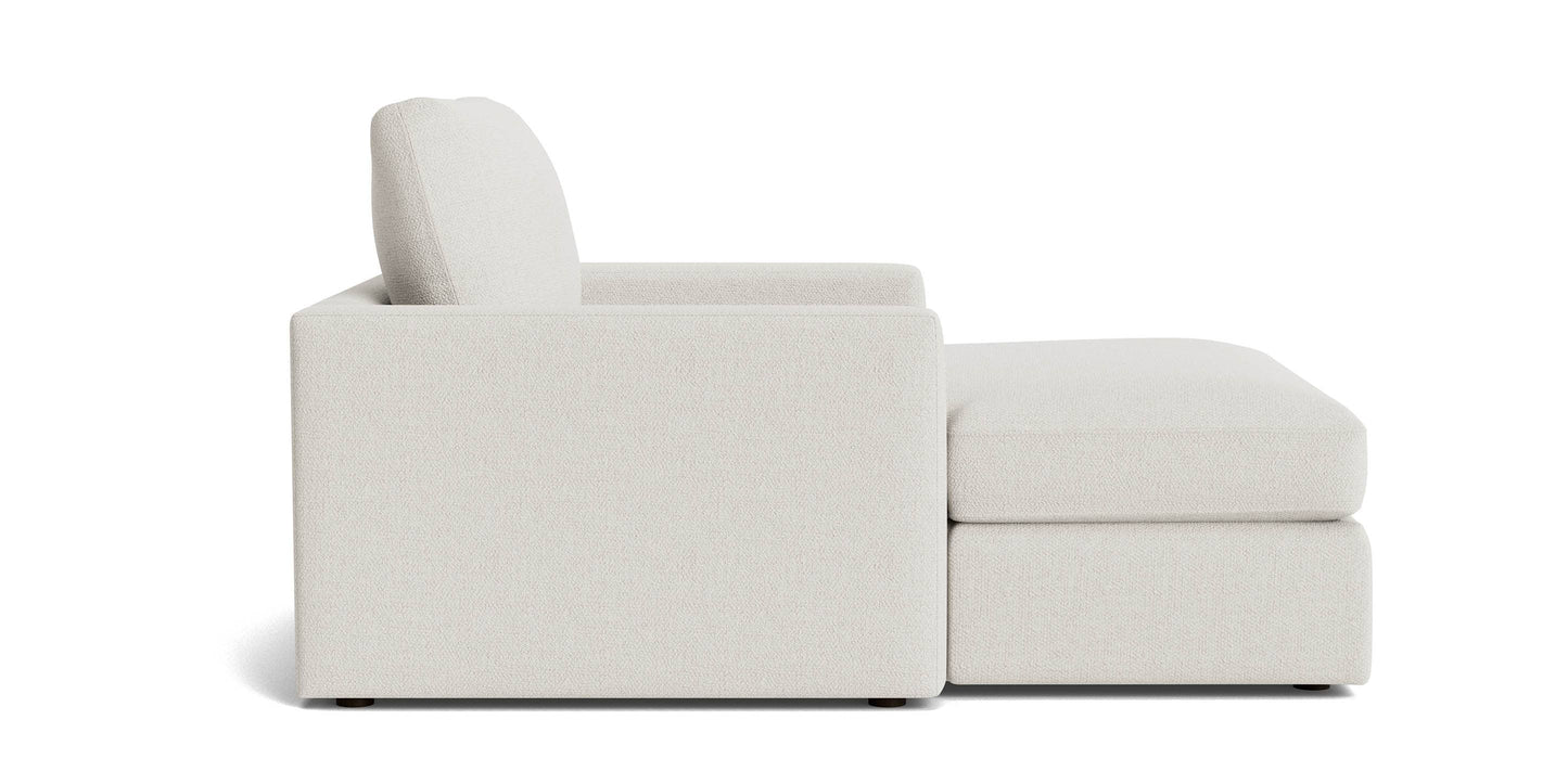 Bassett Allure Two Arm Chaise — Freestanding Lounger, Custom Fabric Bassett Sofa