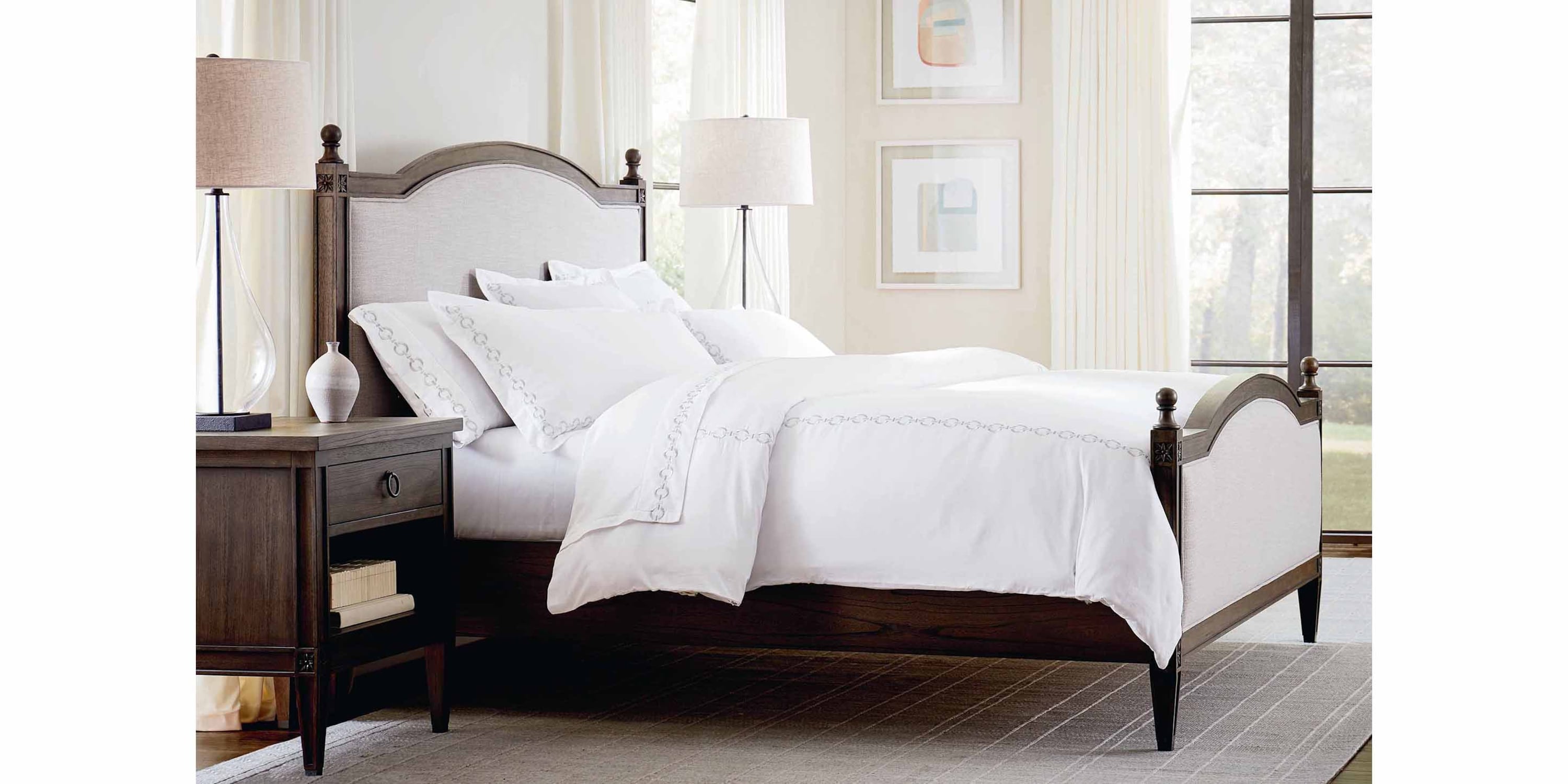 Charlotte Upholstered Bed with Footboard Bassett