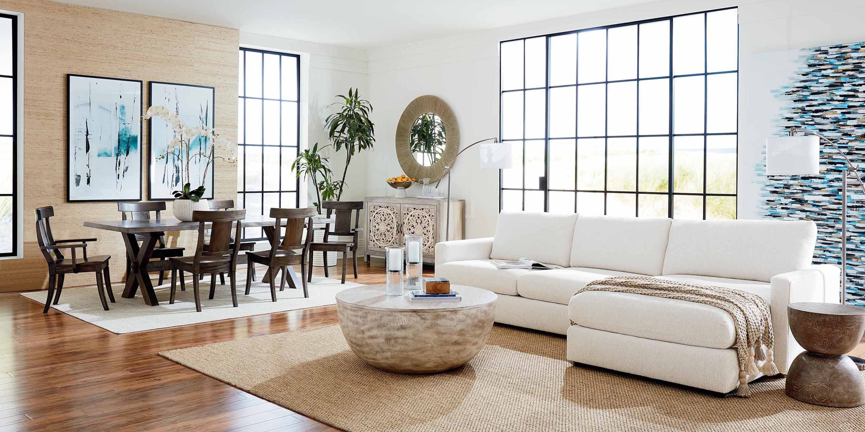 Allure Track Arm Chaise Sectional Bassett