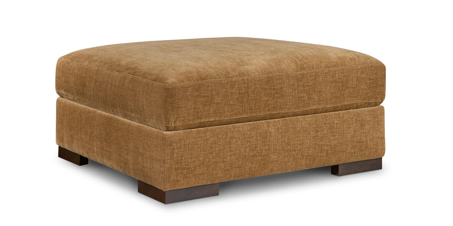 Bassett Southpark Large Ottoman — 41-Inch Square, Your Fabric Bassett Sofa