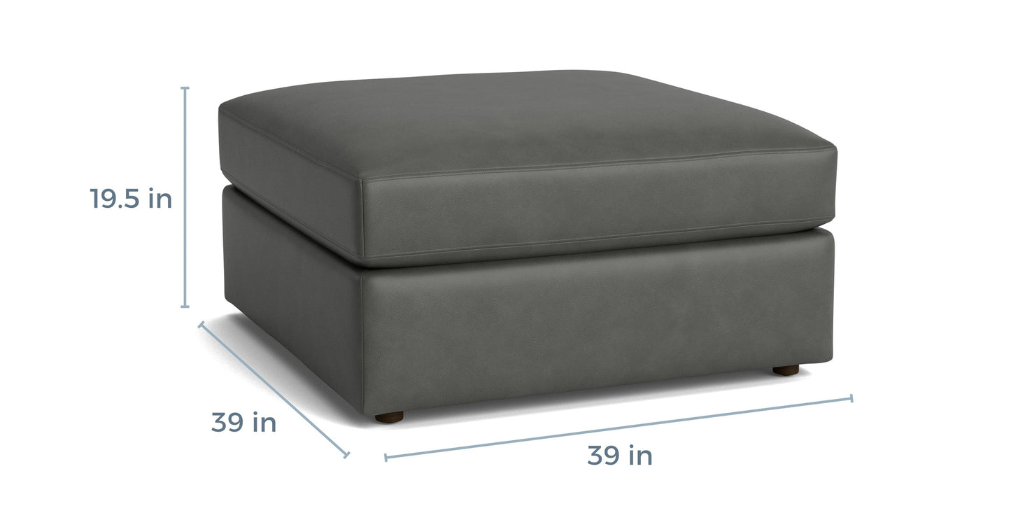 Beckham Leather Ottoman Bassett