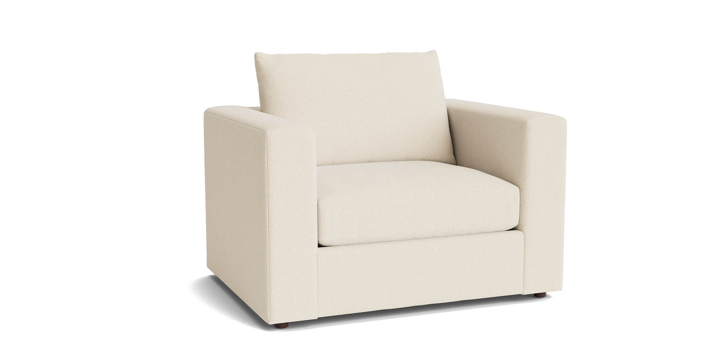 Bassett Beckham Wide Arm Chair & Half — Custom Leather, Made in USA Bassett Sofa