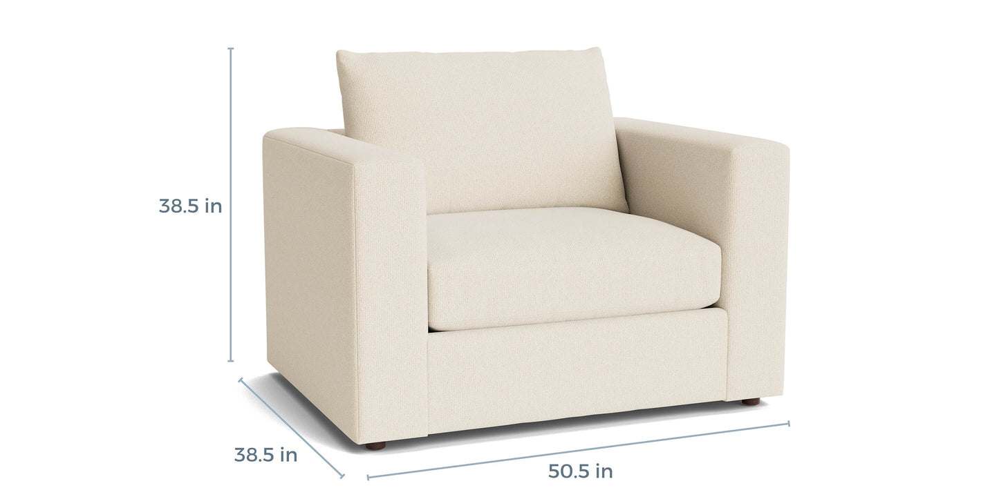Bassett Beckham Wide Arm Chair & Half — Custom Leather, Made in USA Bassett Sofa
