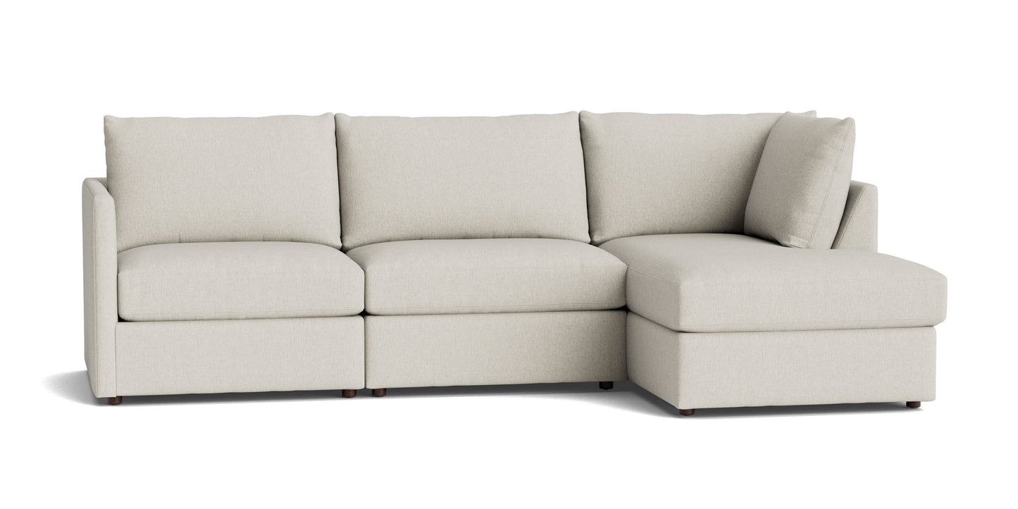 Beckham Thin Track Arm Modular Sofa with Ottoman Bassett