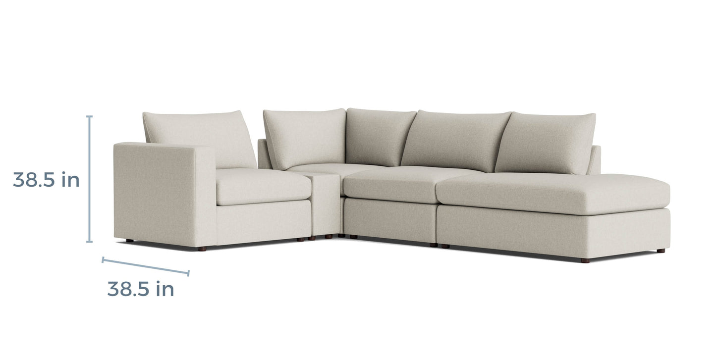 Beckham Bumper Modular Sectional with Console Bassett