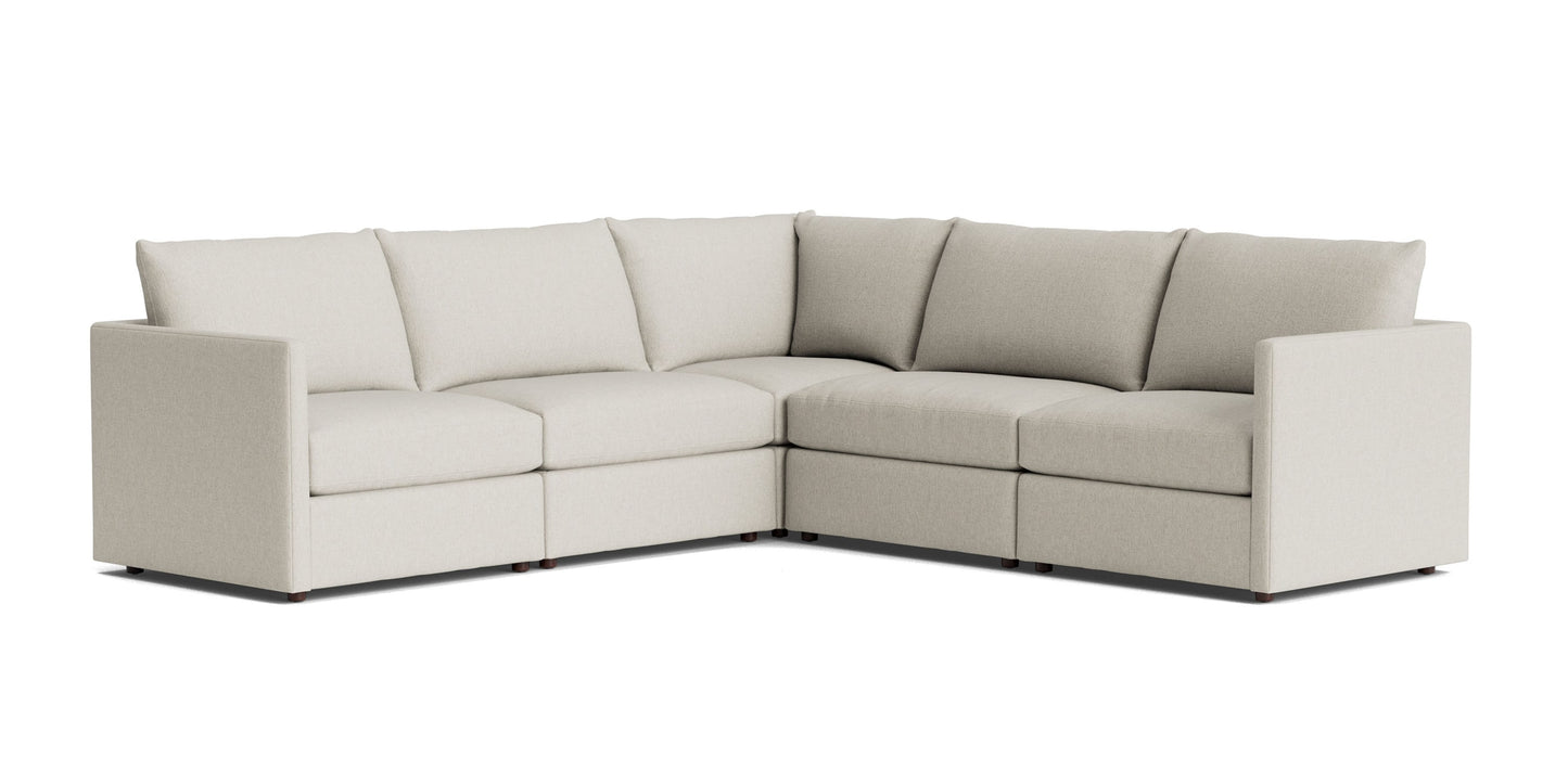 Beckham Thin Track Arm Modular L-Shaped Sectional Bassett