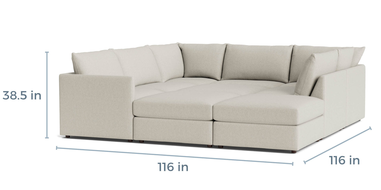 Beckham Thin Track Arm Modular Pit Sectional