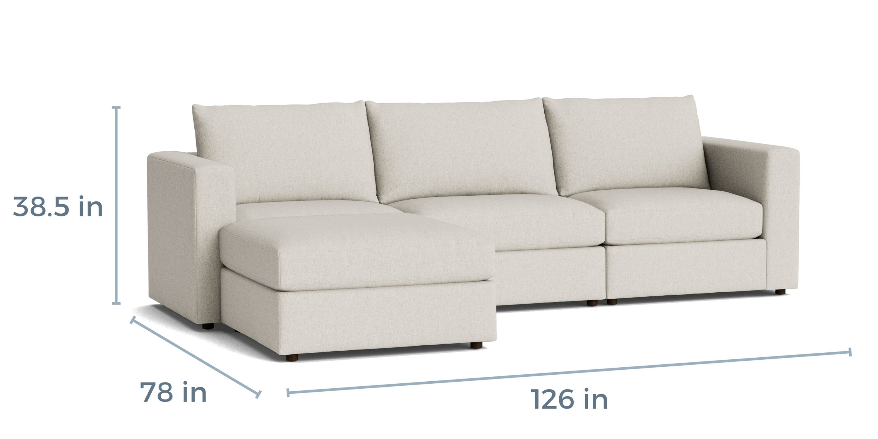 Beckham Track Arm Modular Sofa with Ottoman Bassett