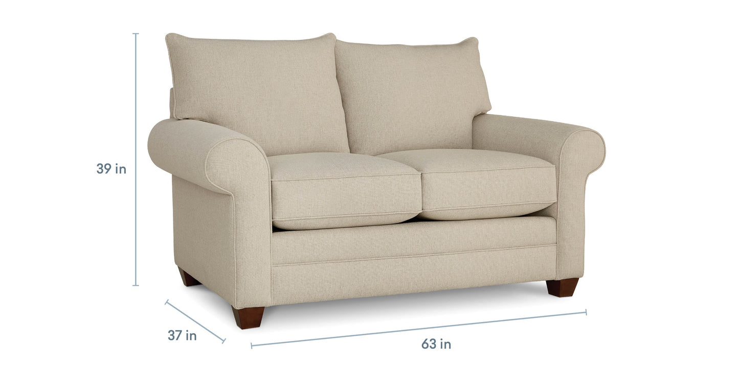Alexander Roll Arm Loveseat Bassett