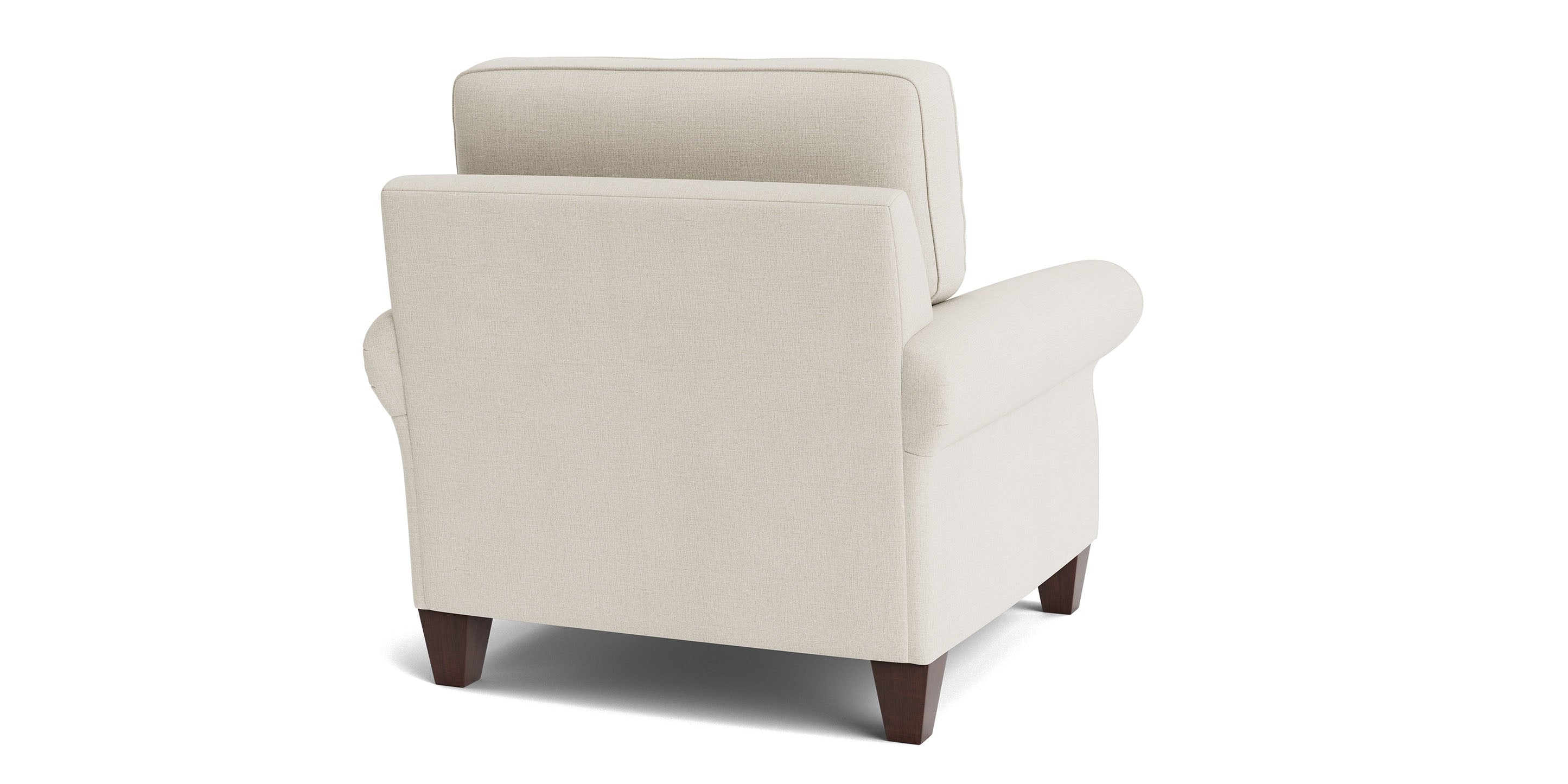 Bassett Davenport Chair — Custom Fabric, Classic Rolled Arms Bassett Sofa