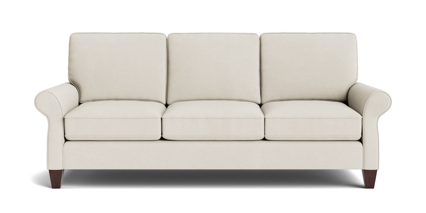 Bassett Davenport Sofa — Custom Fabric, Made in the USA Bassett Sofa