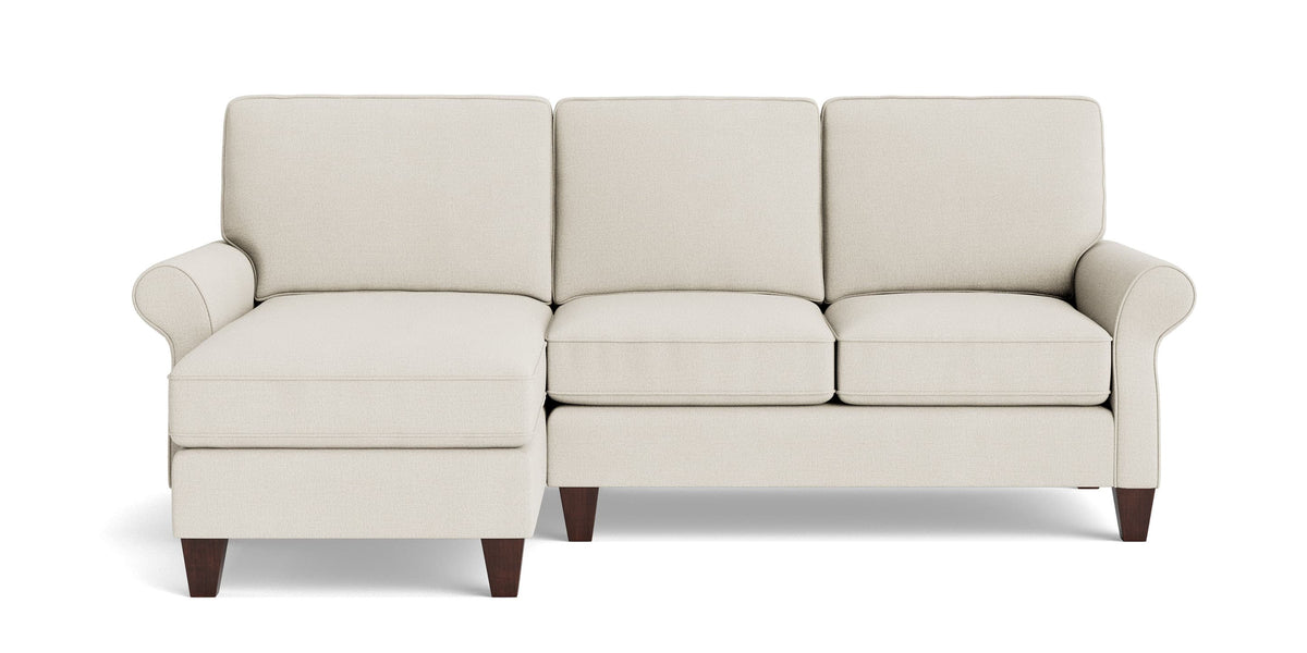 Bassett Davenport Chaise — Left or Right Facing, Your Fabric Bassett Sofa