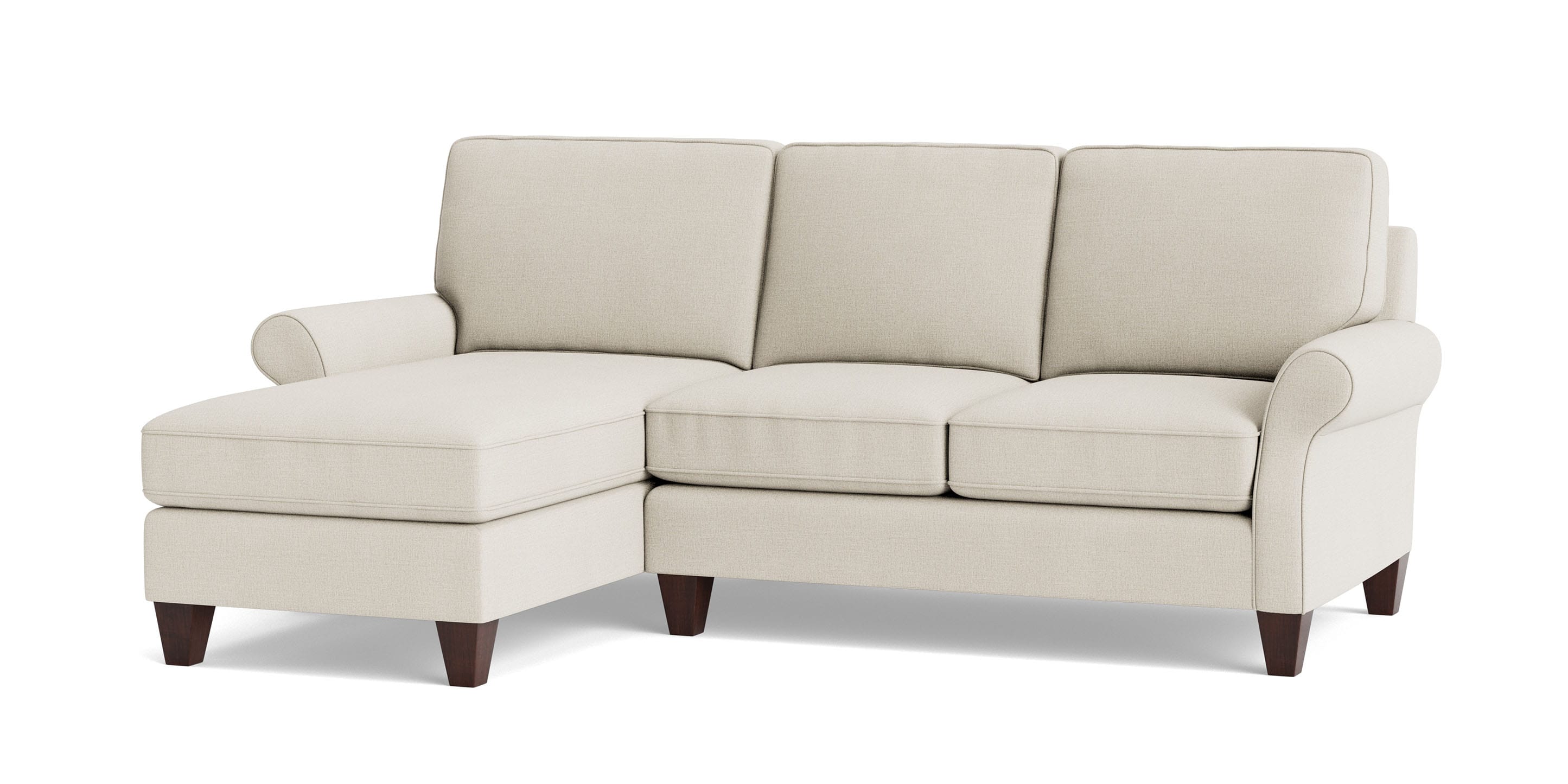 Bassett Davenport Chaise — Left or Right Facing, Your Fabric Bassett Sofa