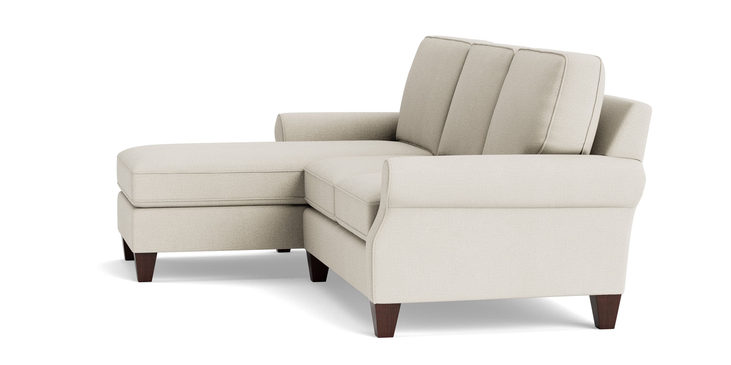 Bassett Davenport Chaise — Left or Right Facing, Your Fabric Bassett Sofa
