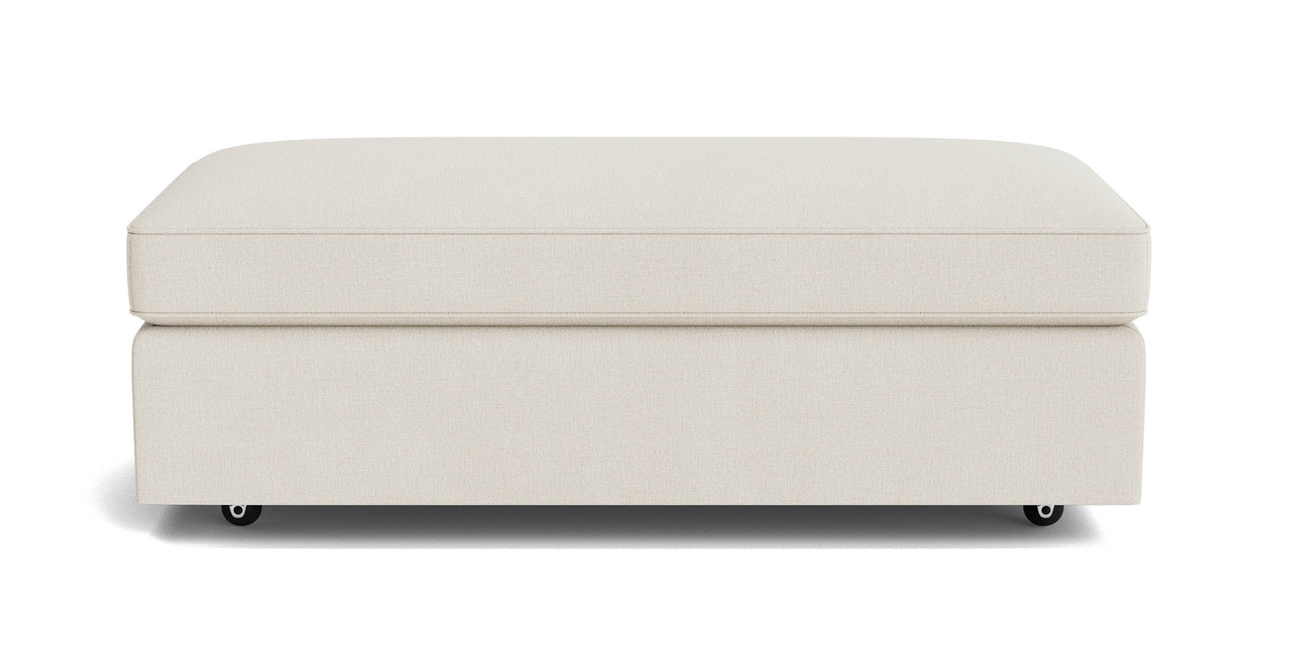 Bassett Davenport Storage Ottoman — Custom Fabric, Hidden Storage Bassett Sofa