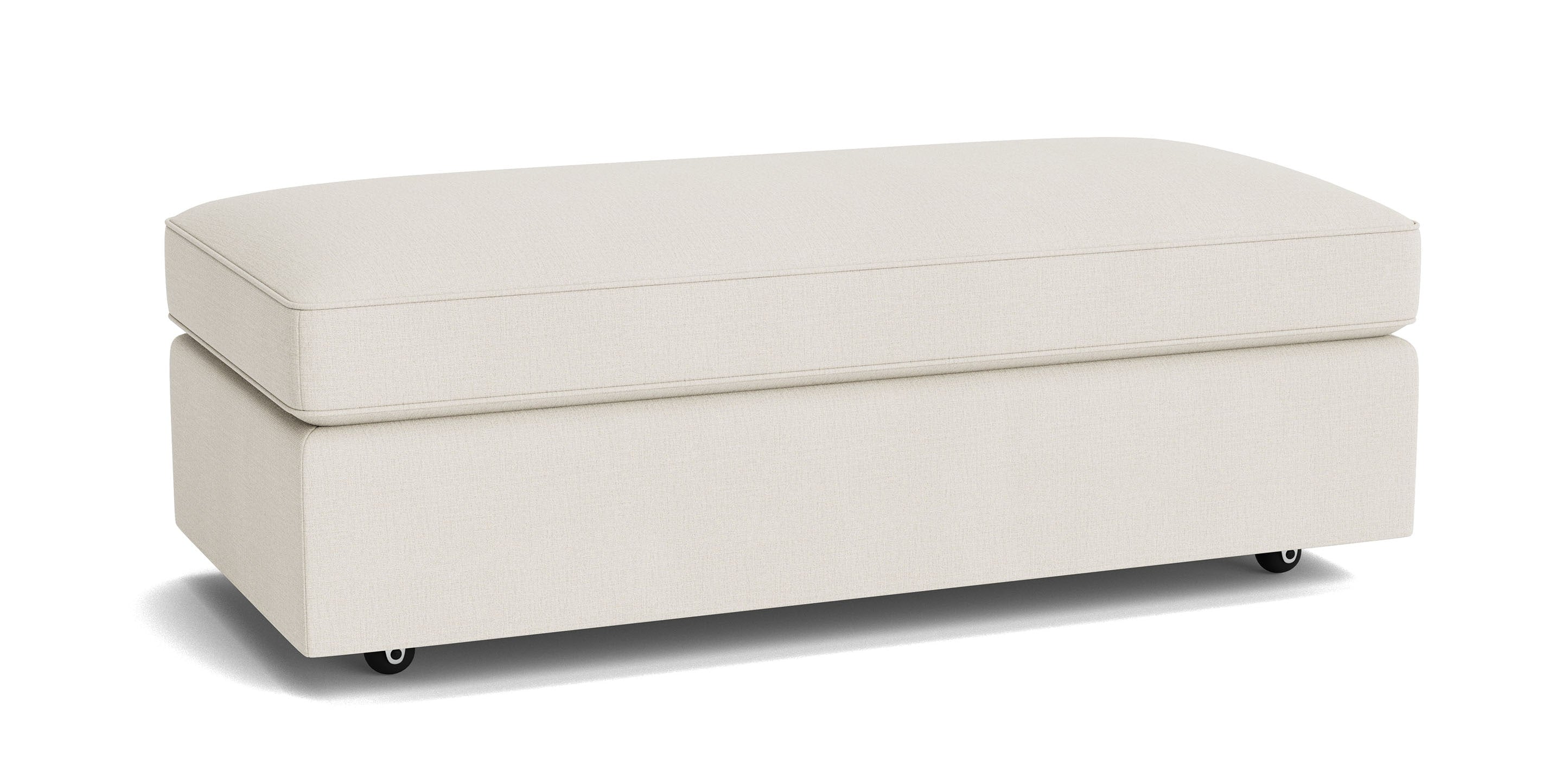 Bassett Davenport Storage Ottoman — Custom Fabric, Hidden Storage Bassett Sofa