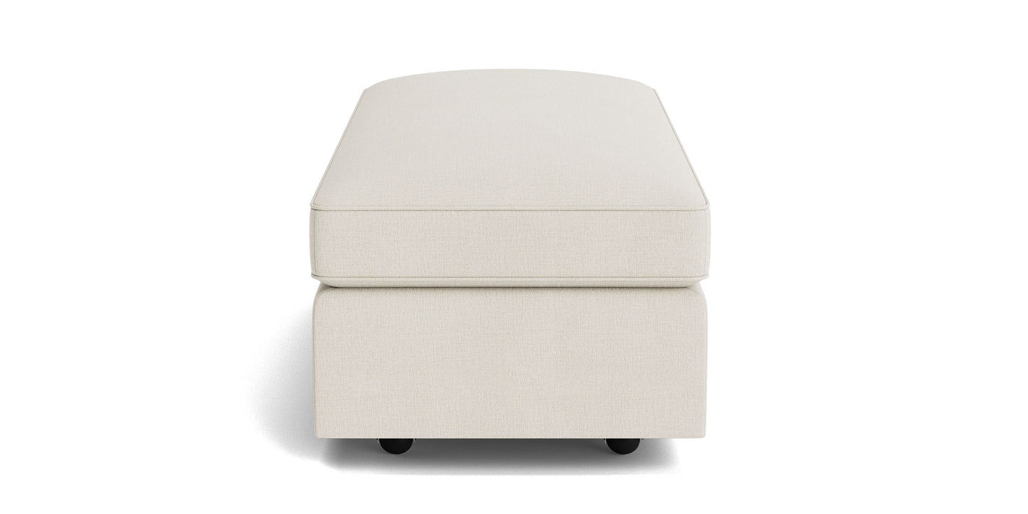Bassett Davenport Storage Ottoman — Custom Fabric, Hidden Storage Bassett Sofa