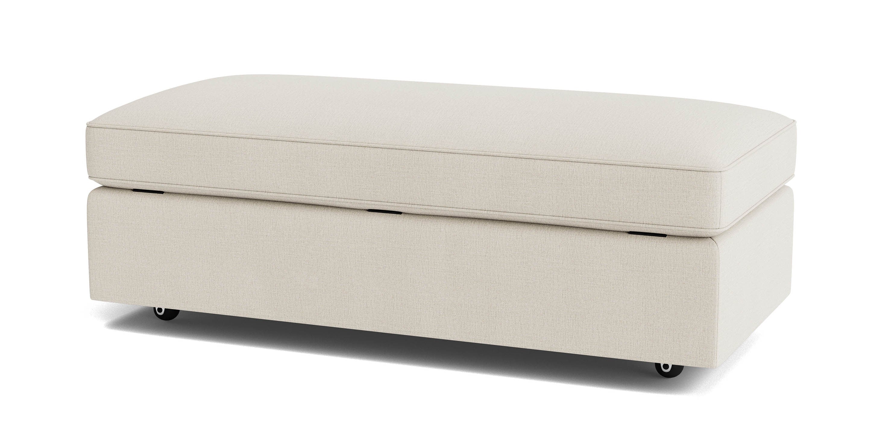 Bassett Davenport Storage Ottoman — Custom Fabric, Hidden Storage Bassett Sofa