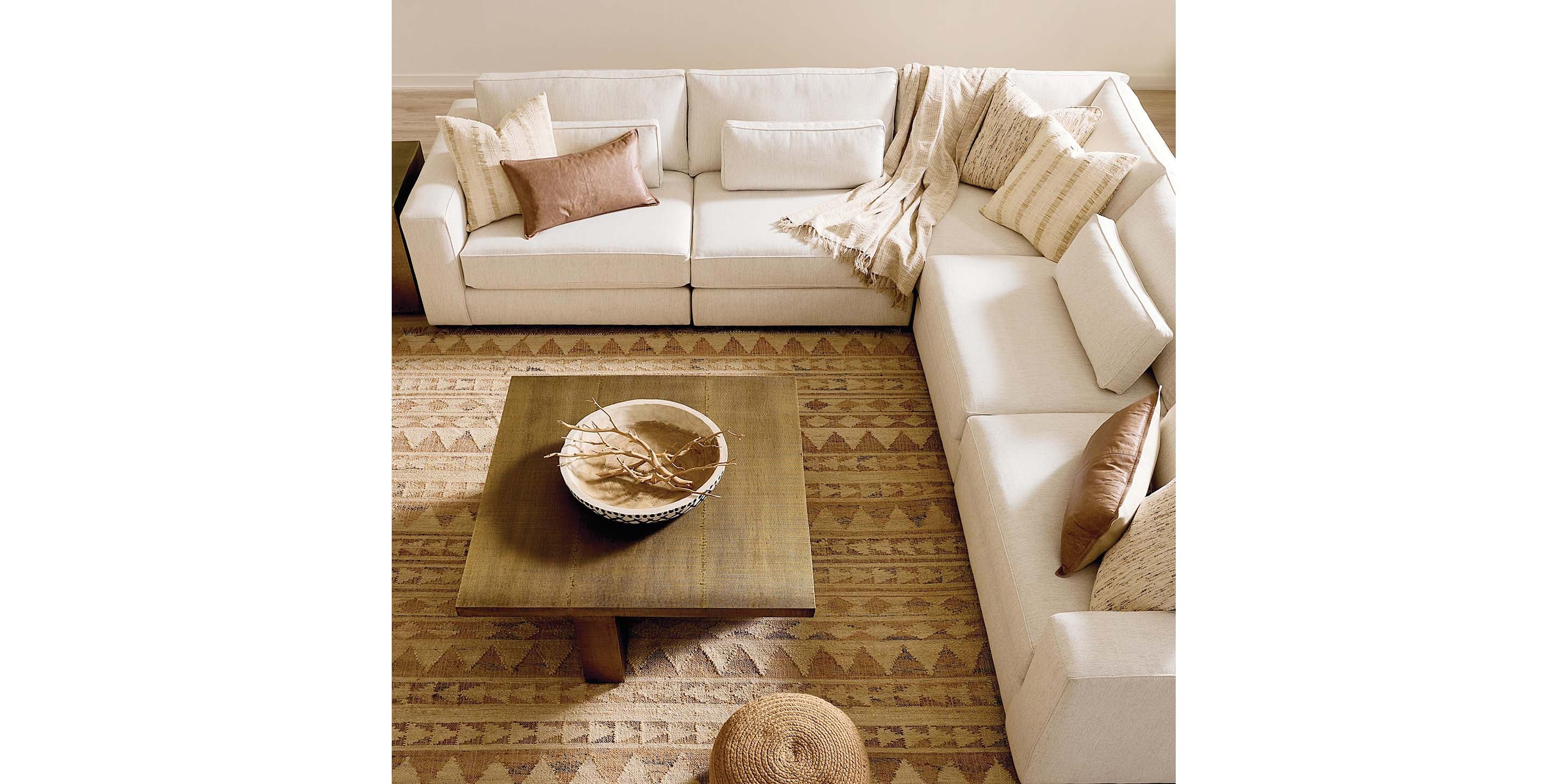 Bassett Moby Square Ottoman — Quick Ship, Made in the USA Bassett Sofa