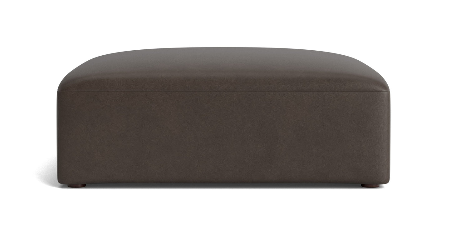 Clyde Leather Ottoman Bassett