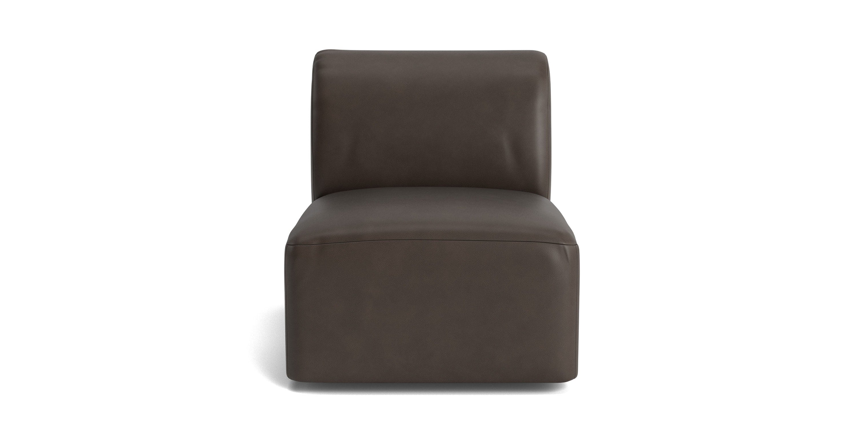 Clyde Leather Armless Swivel Chair Bassett