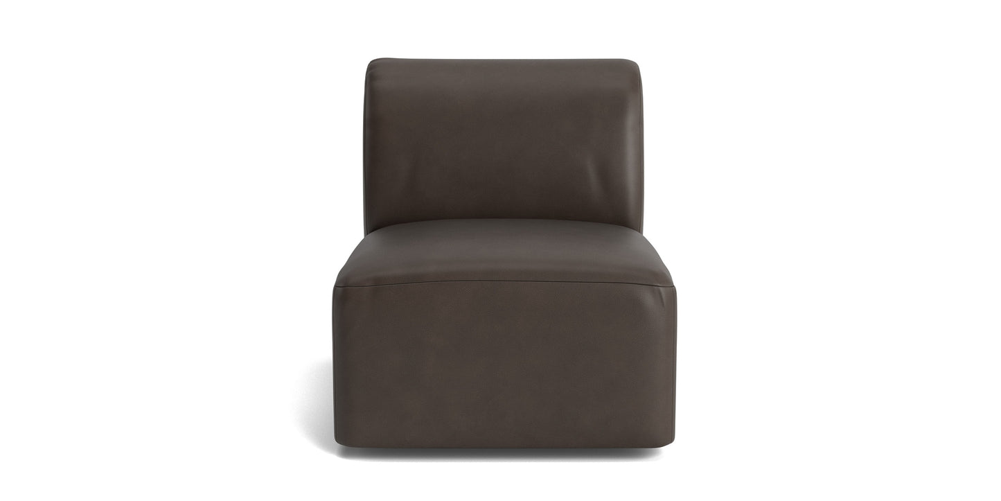 Clyde Leather Armless Swivel Chair Bassett