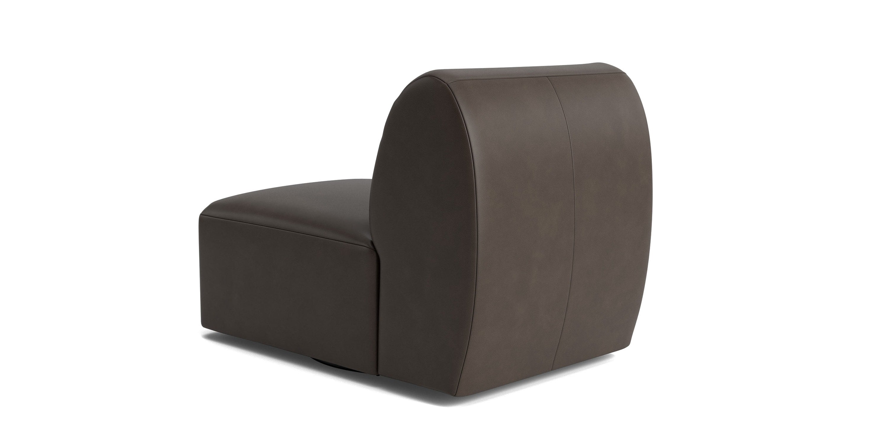 Clyde Leather Armless Swivel Chair Bassett