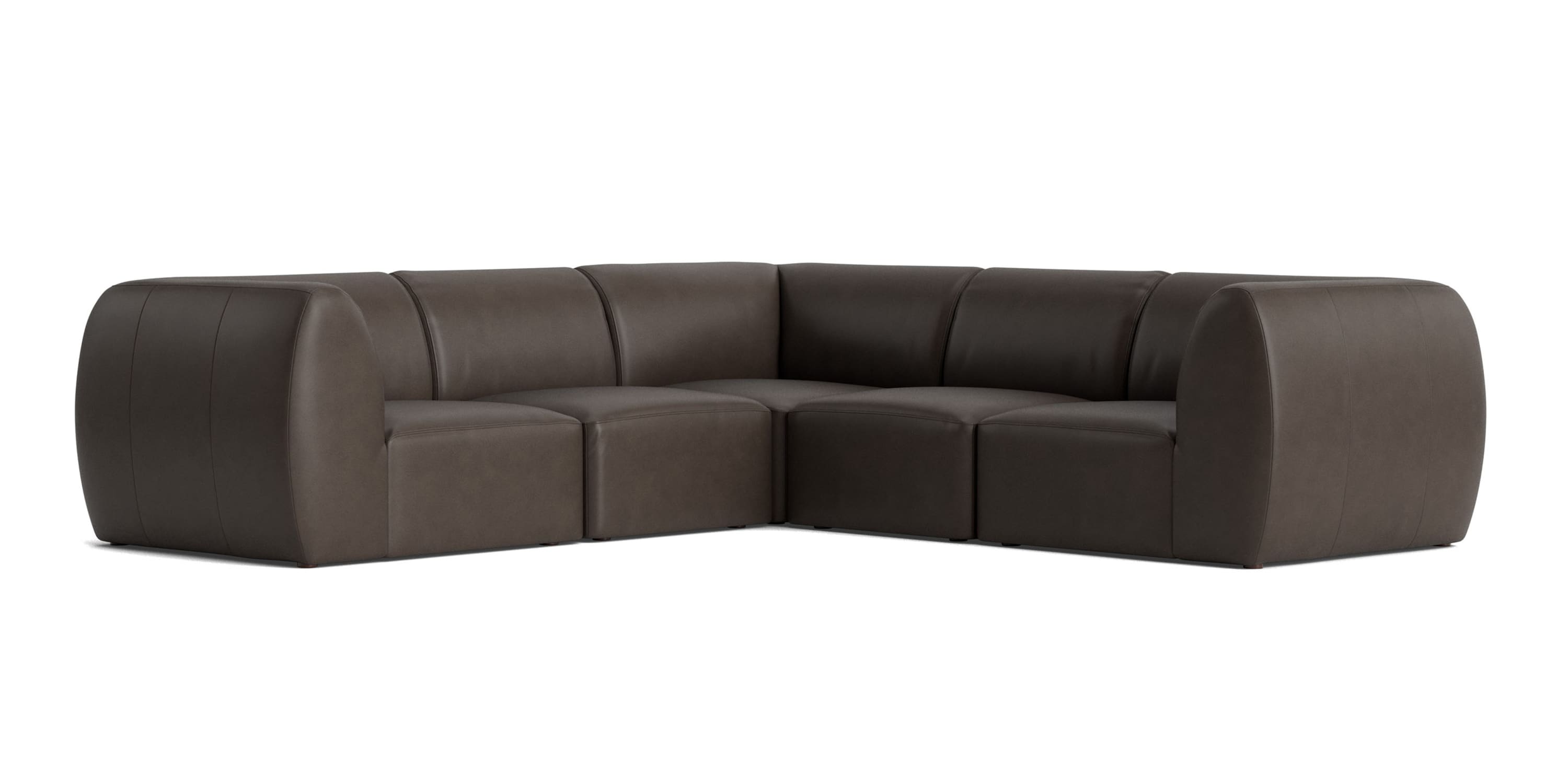 Clyde Leather Modular L-Shaped Sectional Bassett