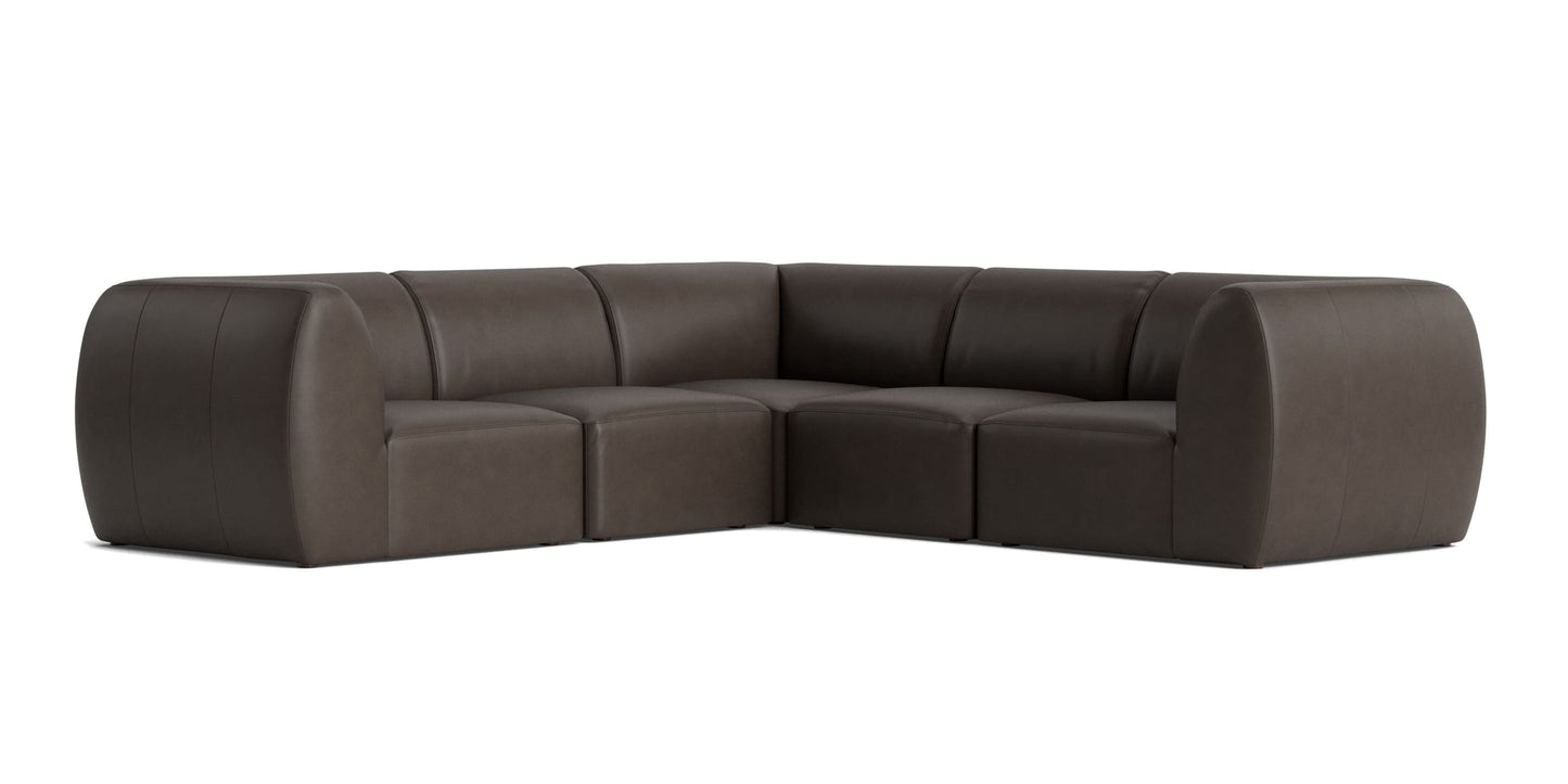 Clyde Leather Modular L-Shaped Sectional Bassett