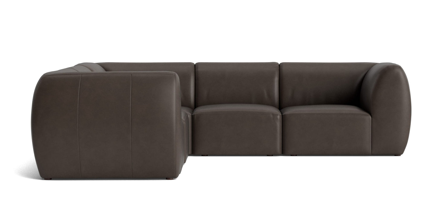 Clyde Leather Modular L-Shaped Sectional Bassett
