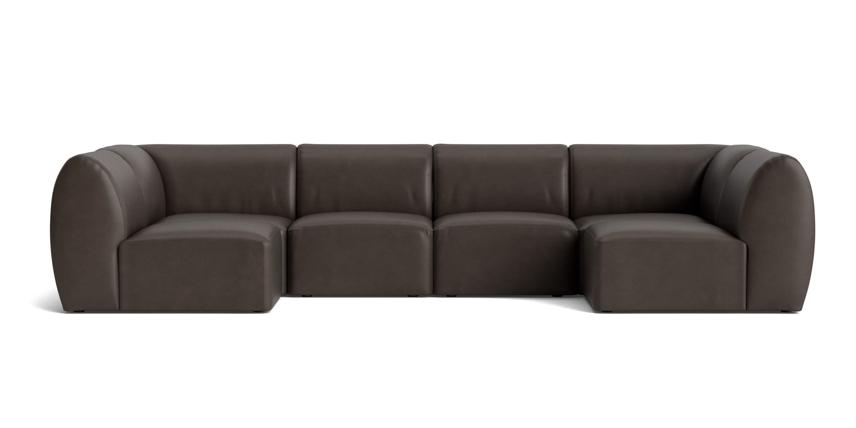 Clyde Leather Modular U-Shaped Sectional Bassett