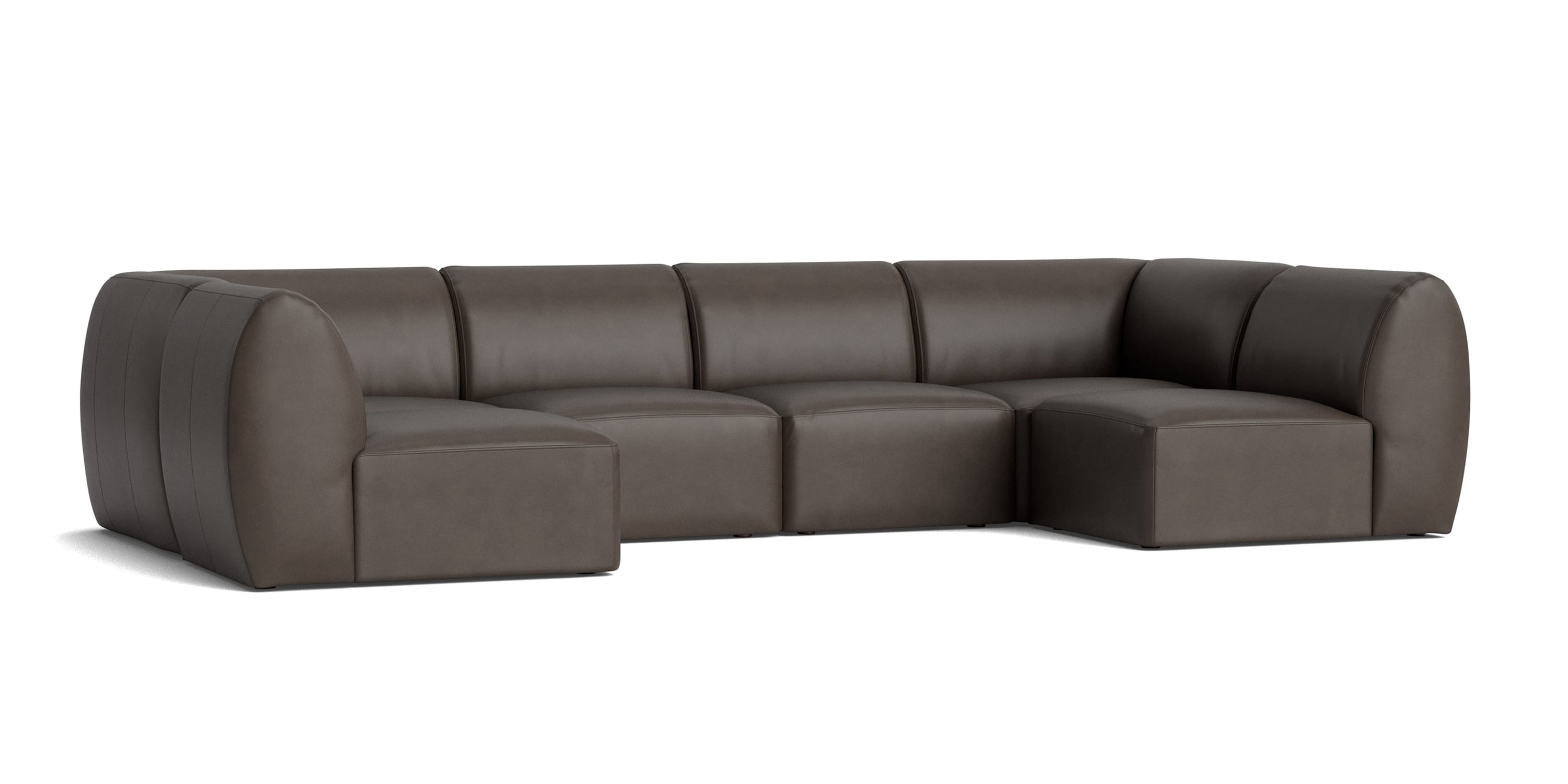 Clyde Leather Modular U-Shaped Sectional Bassett