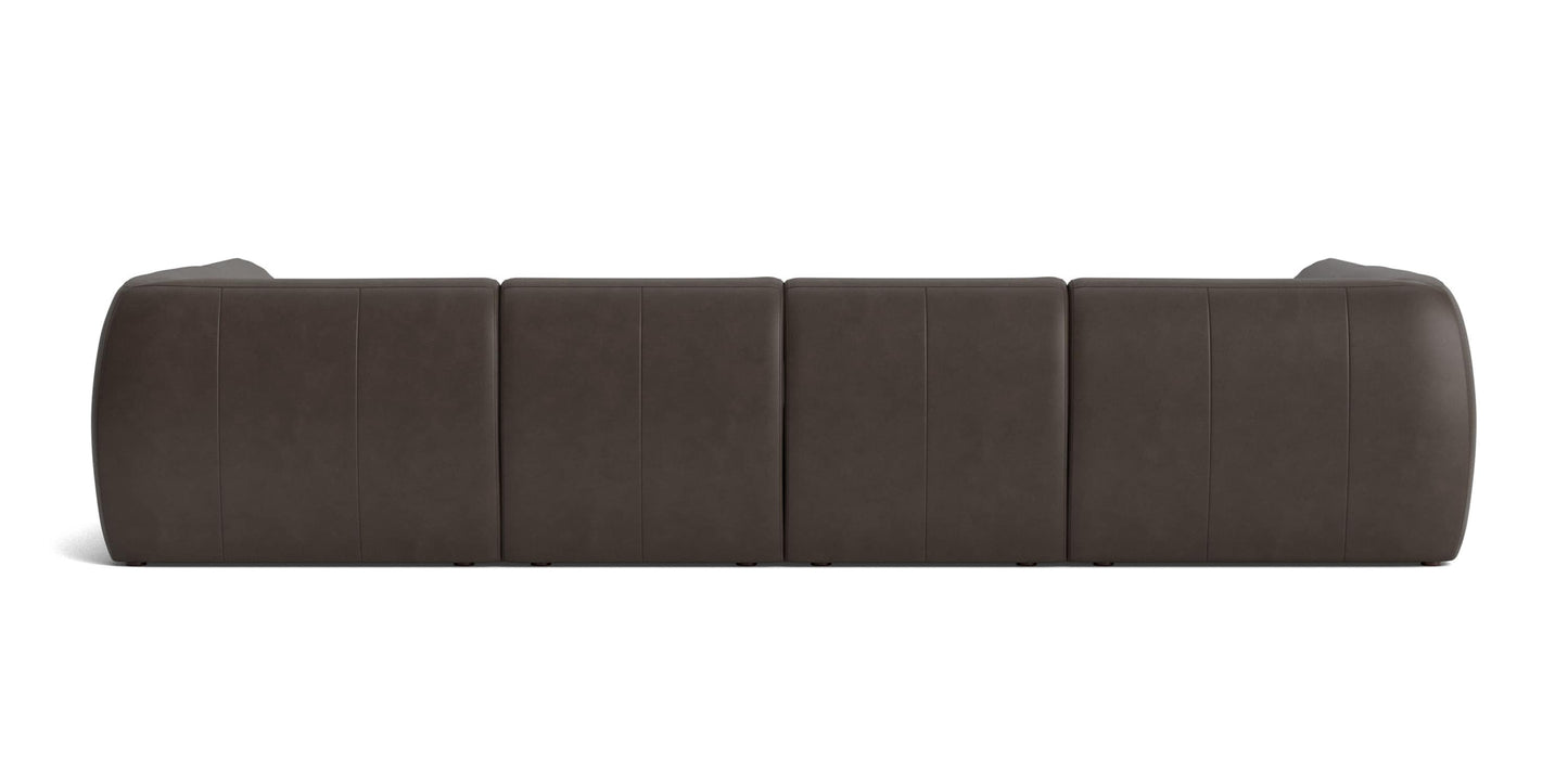 Clyde Leather Modular U-Shaped Sectional Bassett