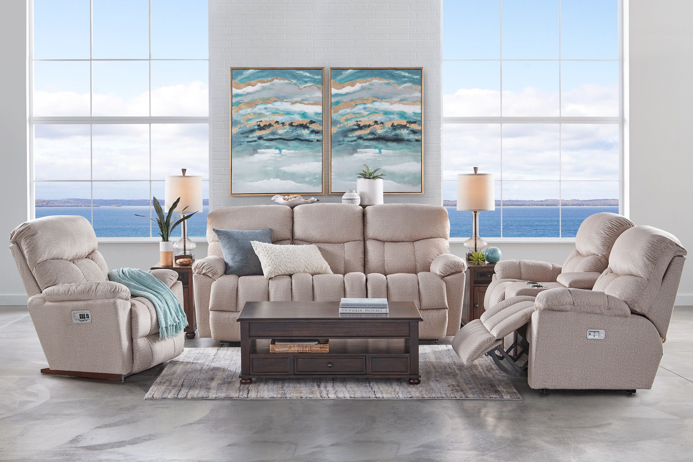 Morrison Sand Triple Power Rocker Recliner by La-Z-Boy La-Z-Boy Living Room