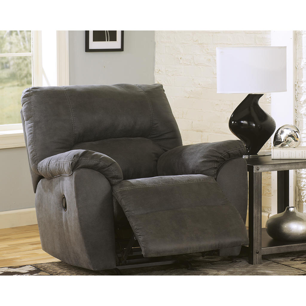 Tambo Recliner — Pewter Faux Leather Signature Design by Ashley® Living Room